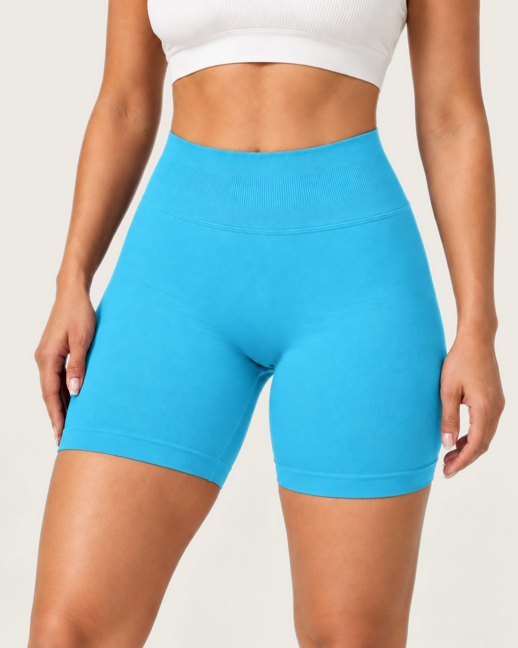 ROMY Form Seamless Shorts in Aqua — product view
