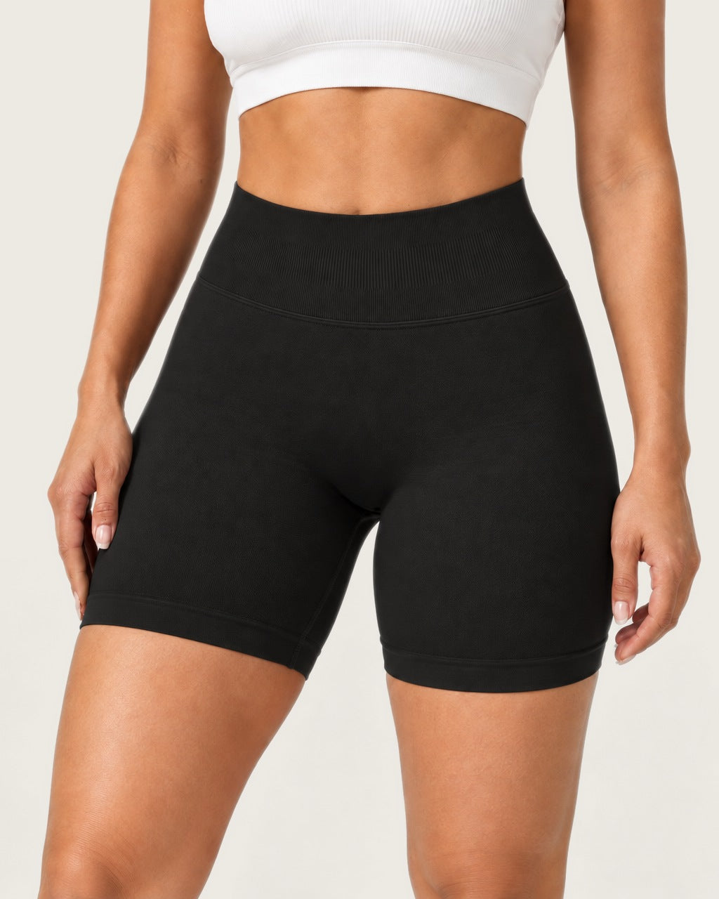 ROMY Form Seamless Shorts in Black — product view