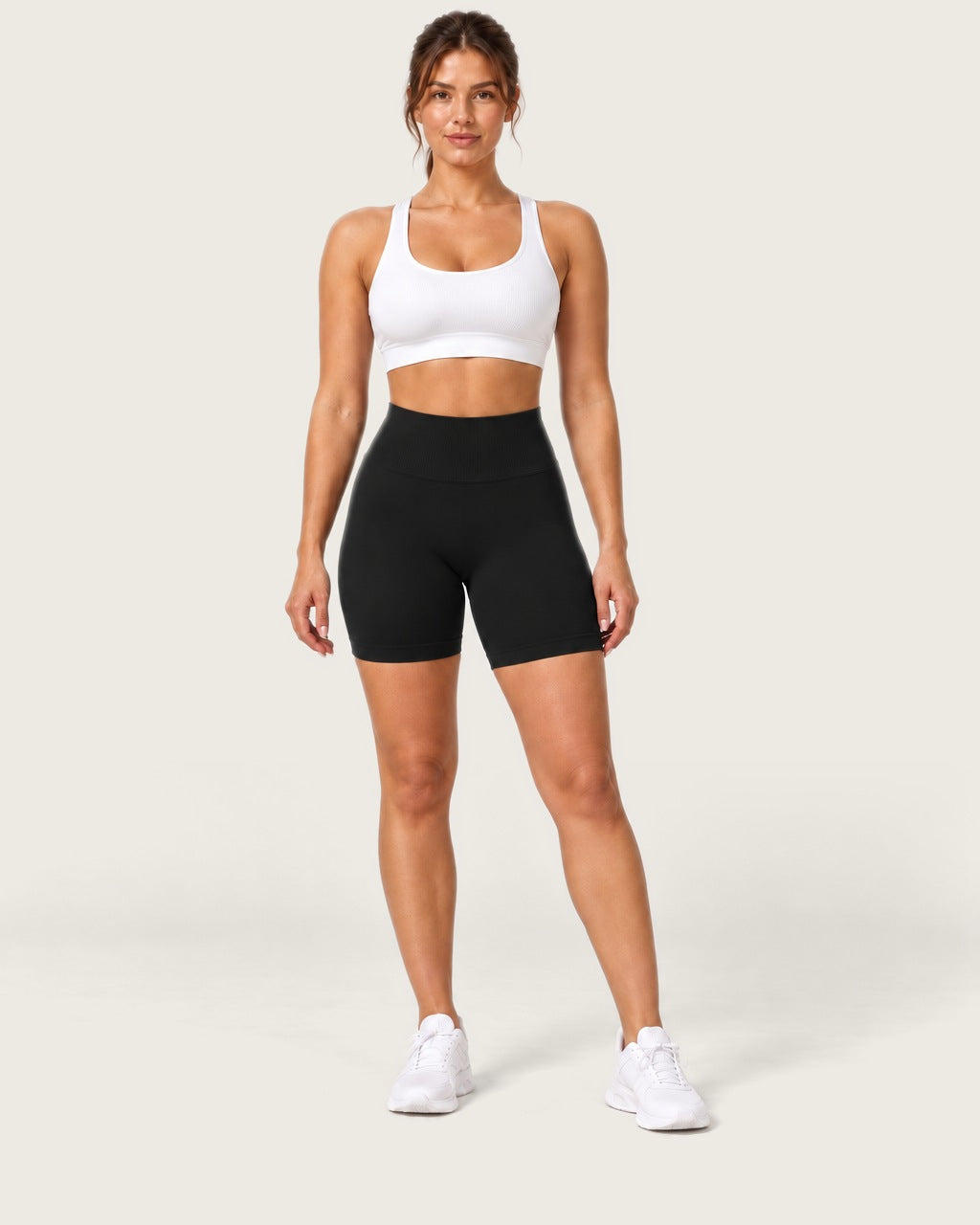 ROMY Form Seamless Shorts in Black — front view