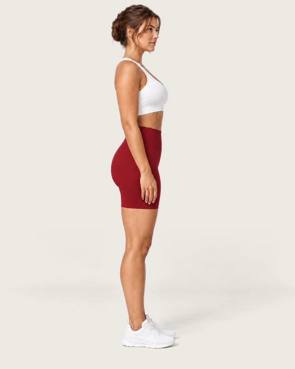 ROMY Form Seamless Shorts in Crimson — side profile