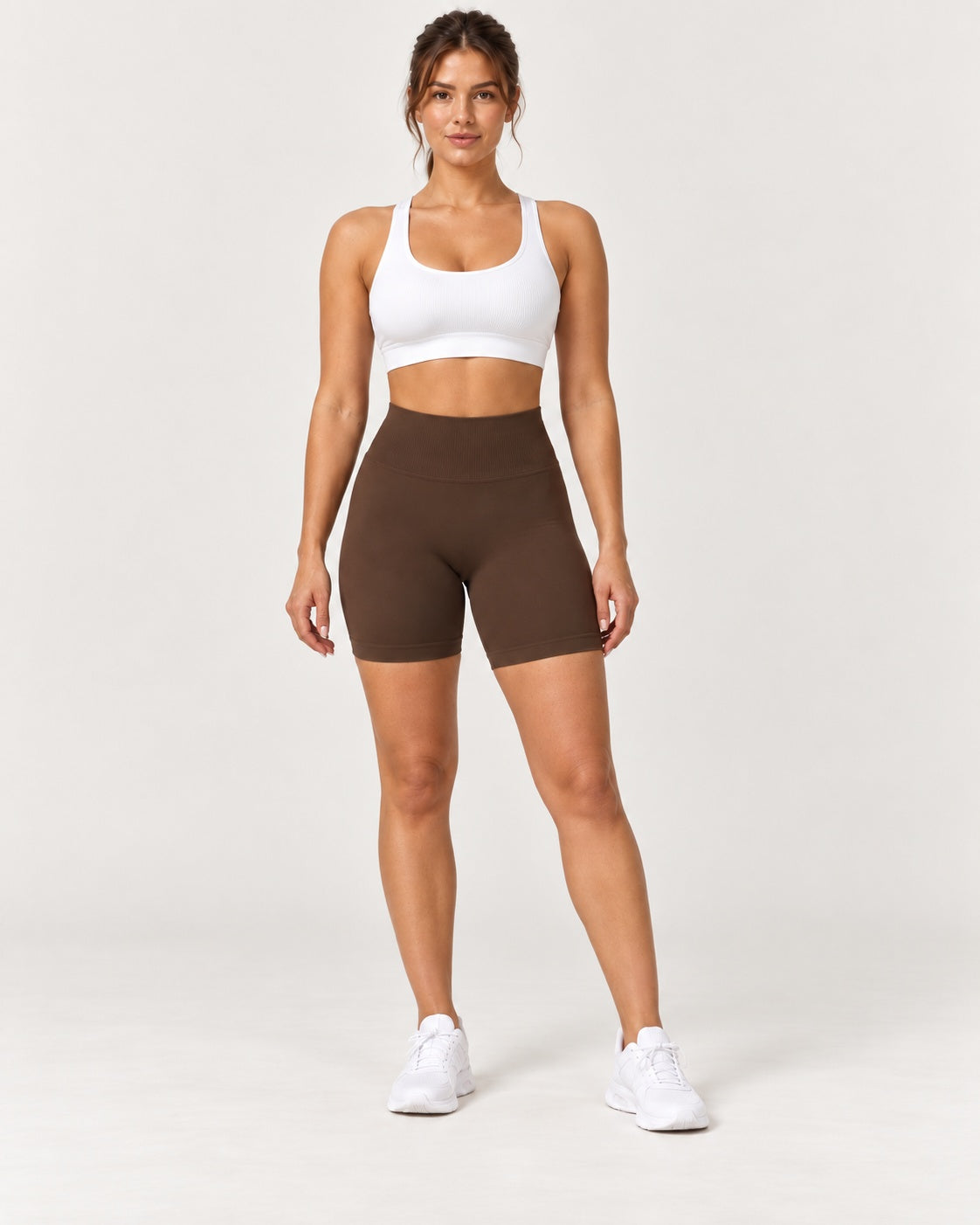 ROMY Form Seamless Shorts in Espresso — front view