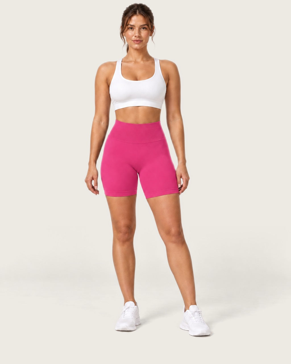 ROMY Form Seamless Shorts in Fuchsia — front view