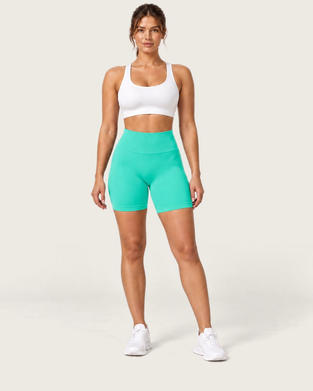 ROMY Form Seamless Shorts in Mint — front view
