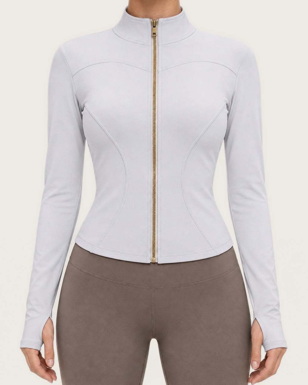 ROMY Layer Fitted Zip Jacket in White — product view