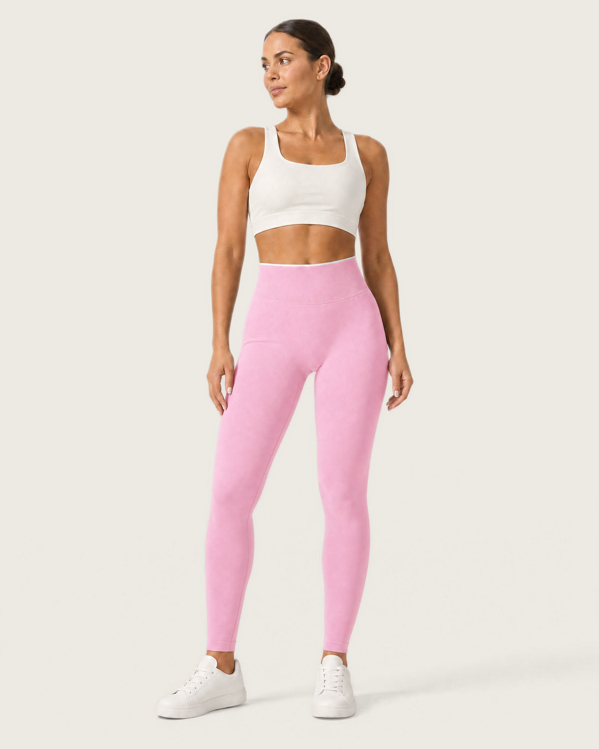 ROMY Sculpt Contrast Waist Legging in Blossom — front view