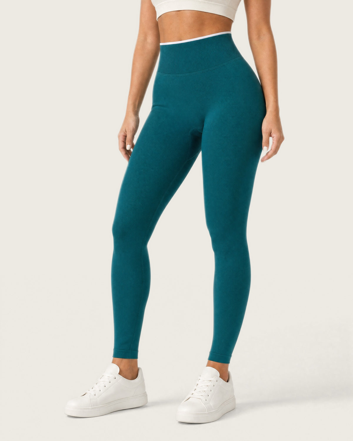 ROMY Sculpt Contrast Waist Legging in Teal — product view