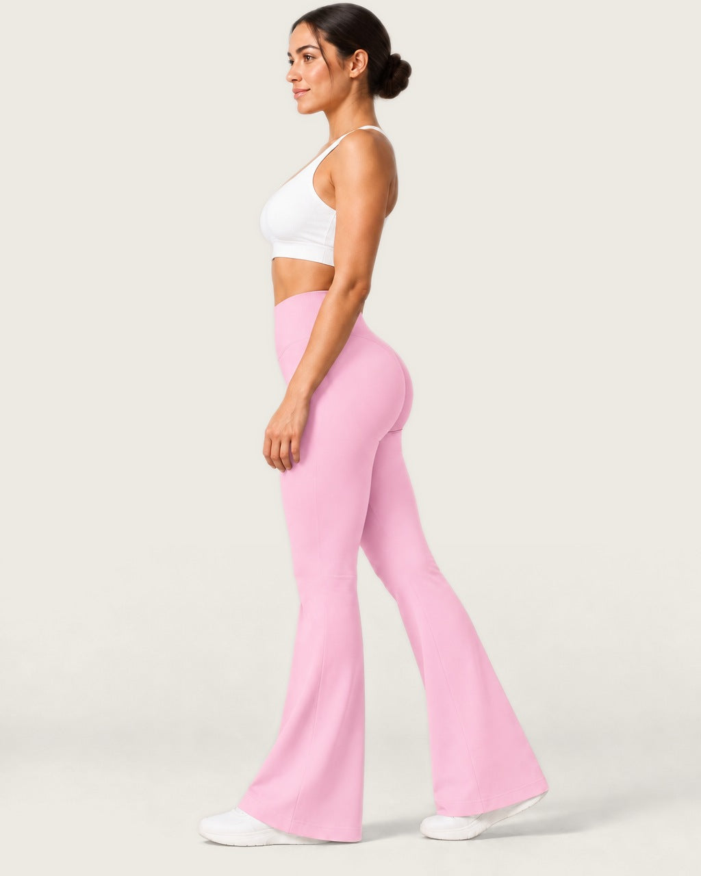 ROMY Sculpt Flare Pant in Blossom — side profile