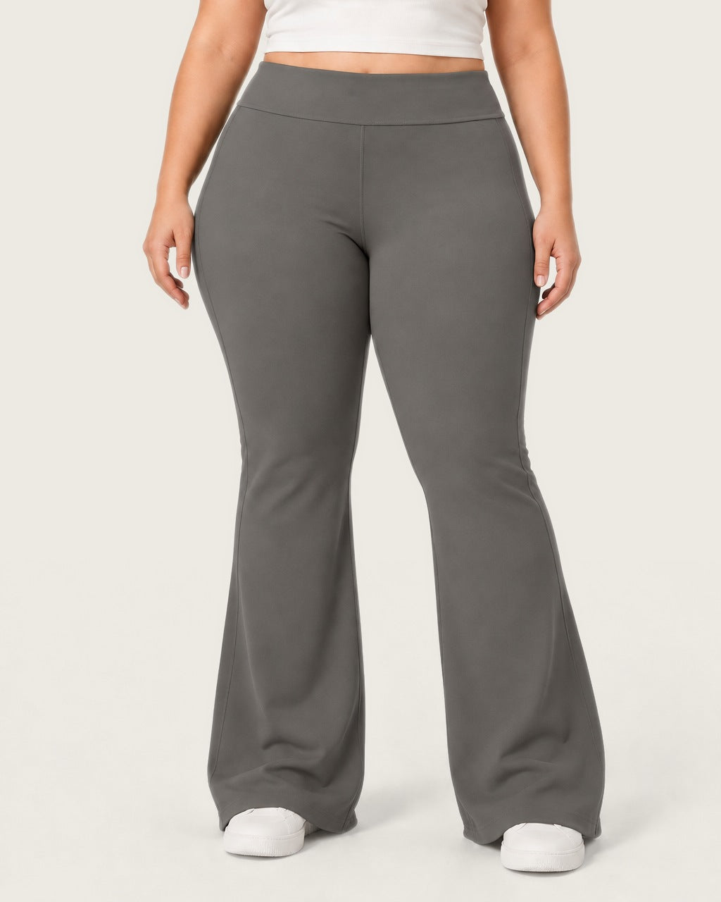 ROMY Sculpt Plus Flare Pant in Pewter — product view