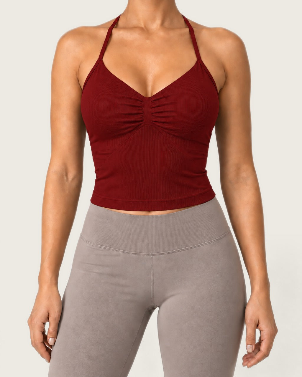 ROMY Sculpt Ruched Cami in Merlot — product view