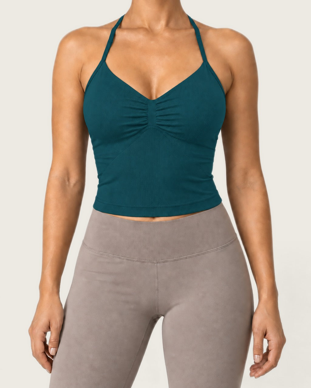 ROMY Sculpt Ruched Cami in Teal — product view