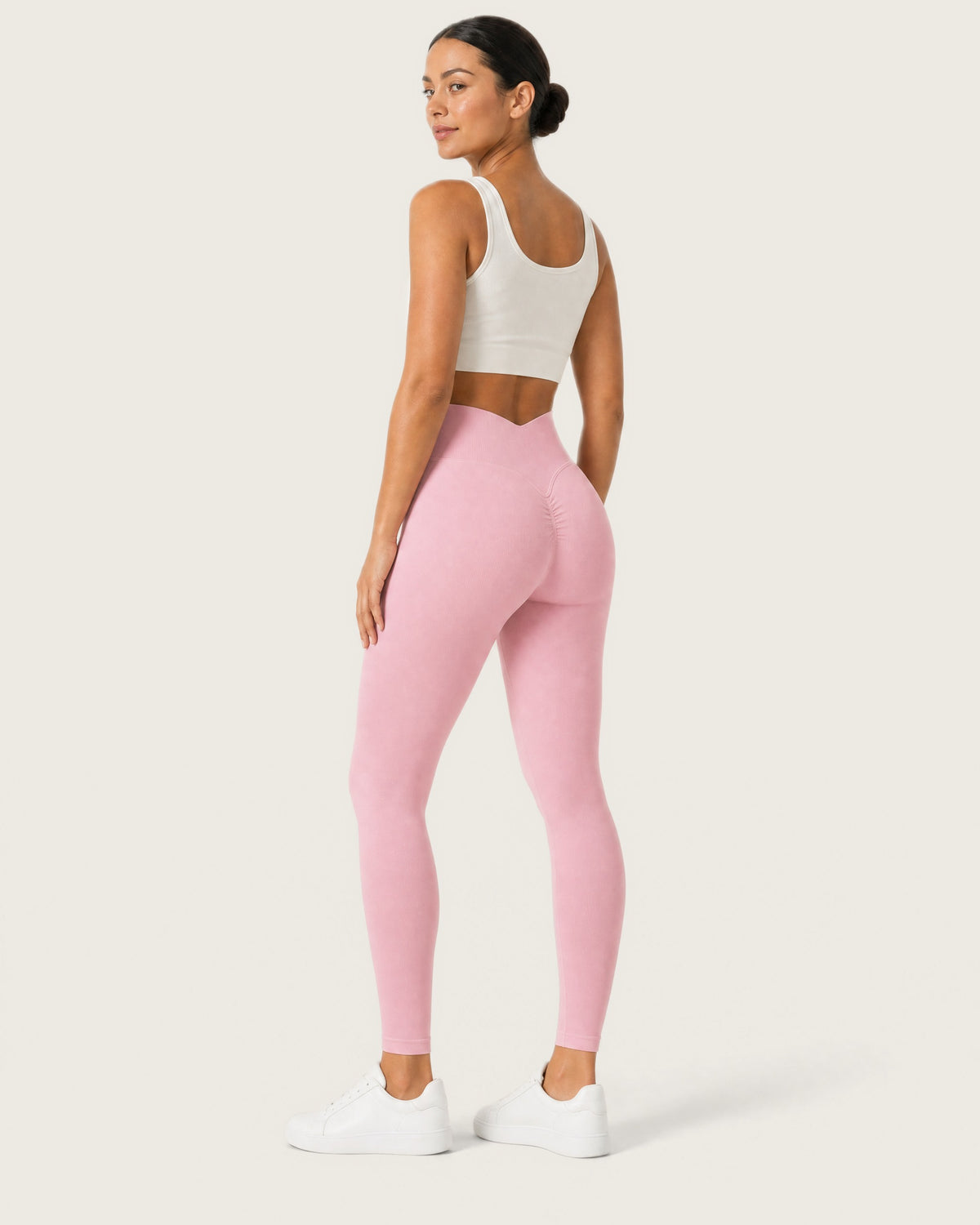 ROMY Sculpt Seamless Legging in Blossom — three-quarter back view
