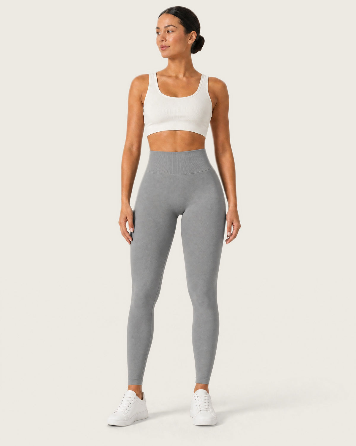 ROMY Sculpt Seamless Legging in Heather Grey — front view