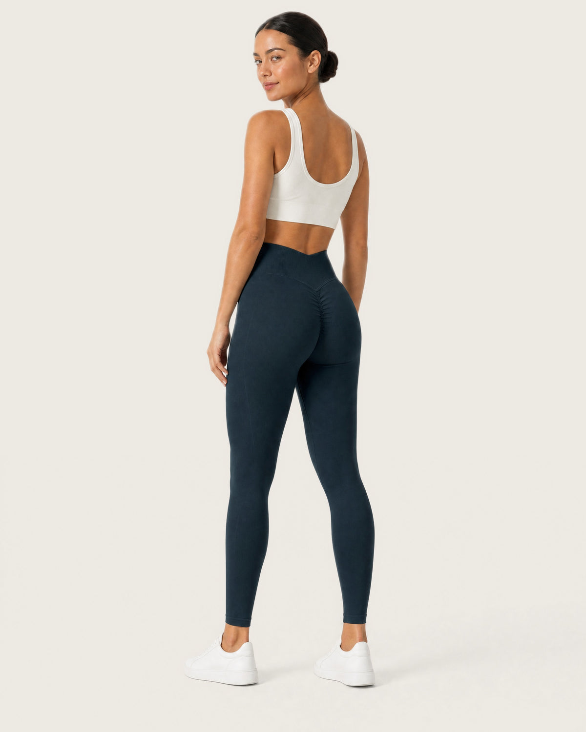 ROMY Sculpt Seamless Legging in Midnight — three-quarter back view