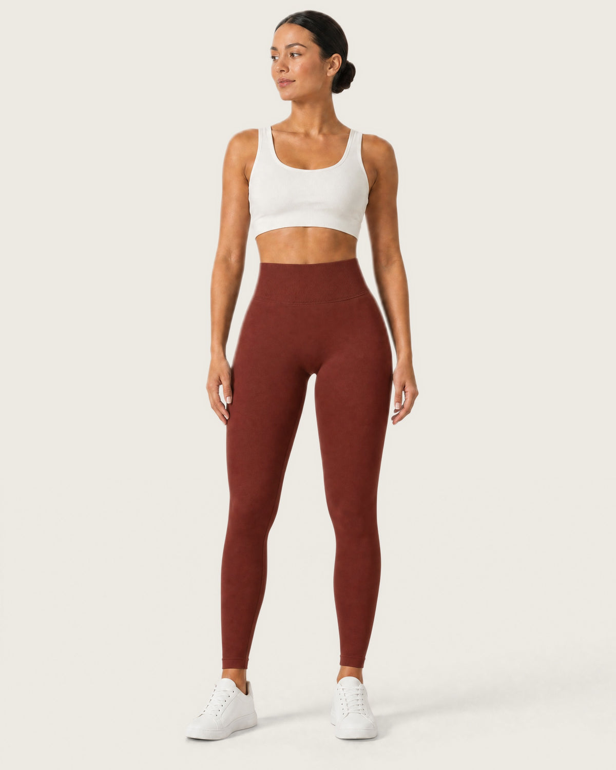 ROMY Sculpt Seamless Legging in Rust — front view