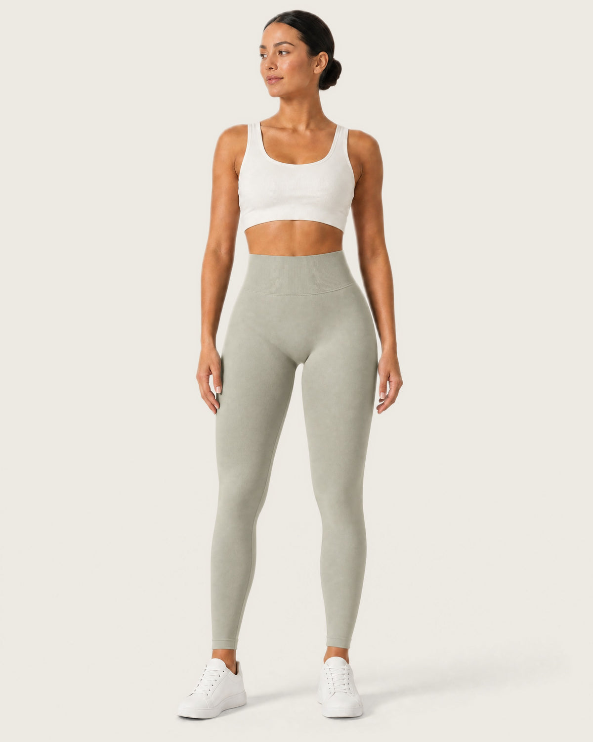 ROMY Sculpt Seamless Legging in Stone — front view