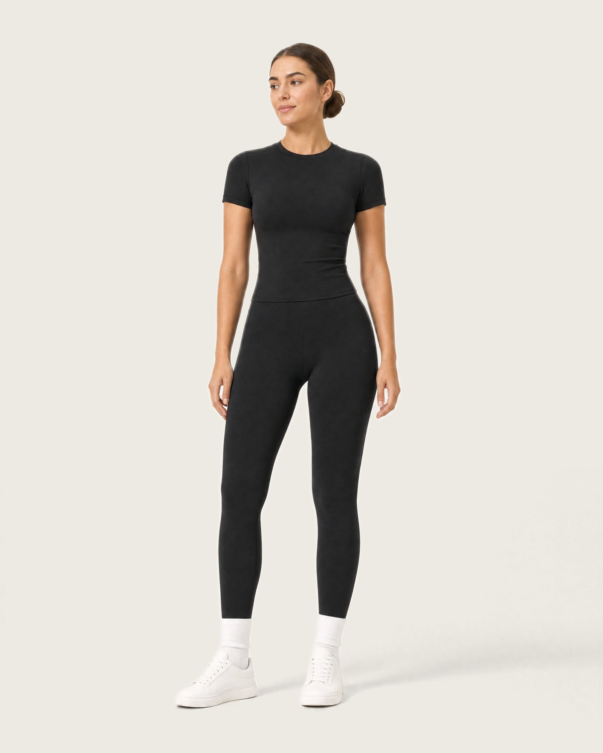 ROMY Studio Legging Set in Black — front view