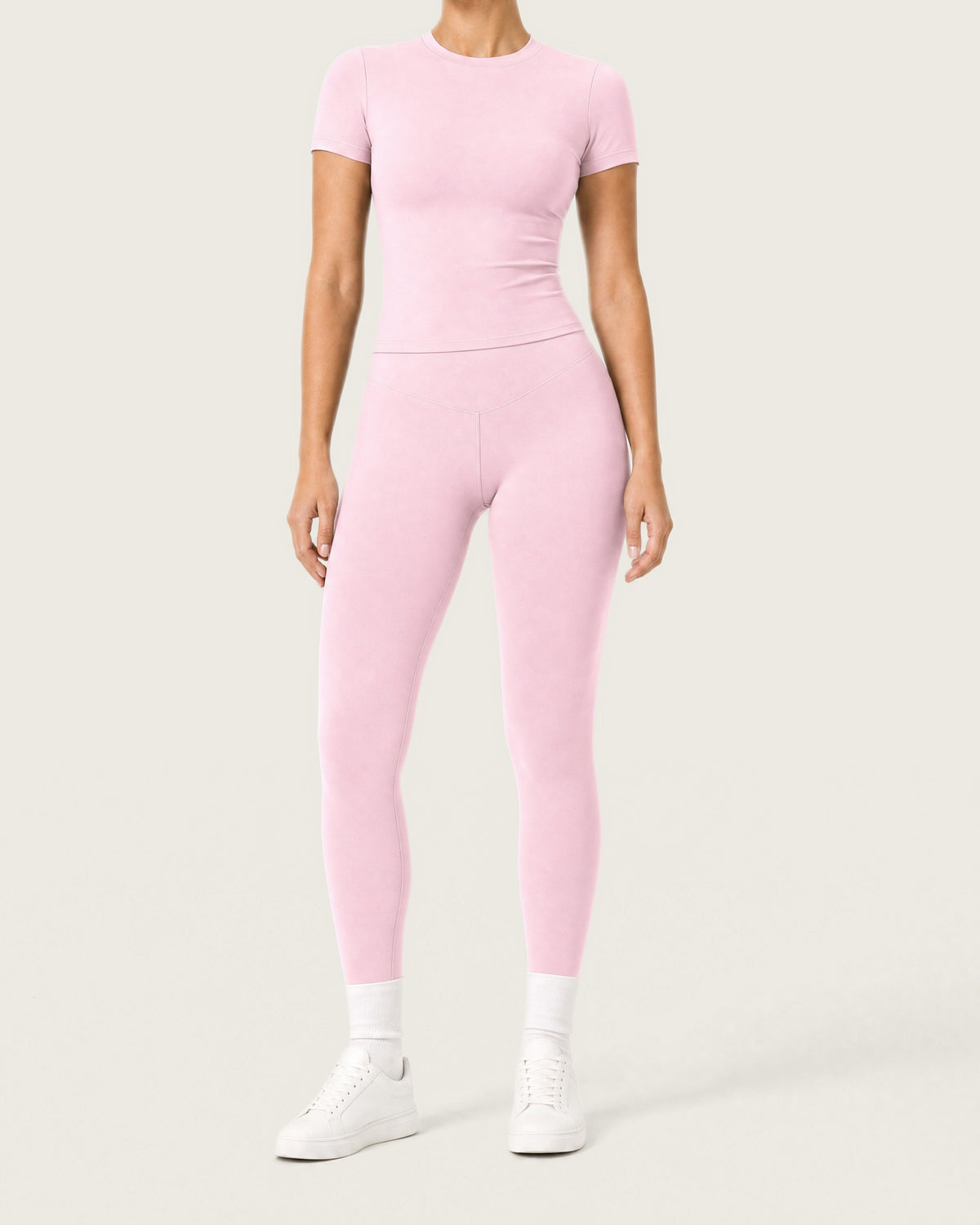 ROMY Studio Legging Set in Blush — product view