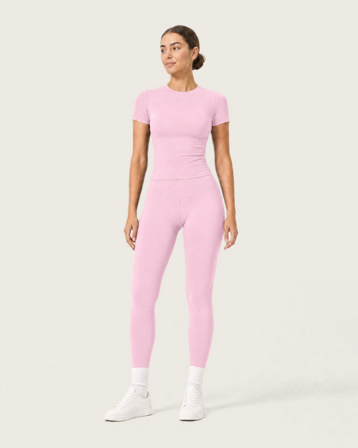 ROMY Studio Legging Set in Blush — front view