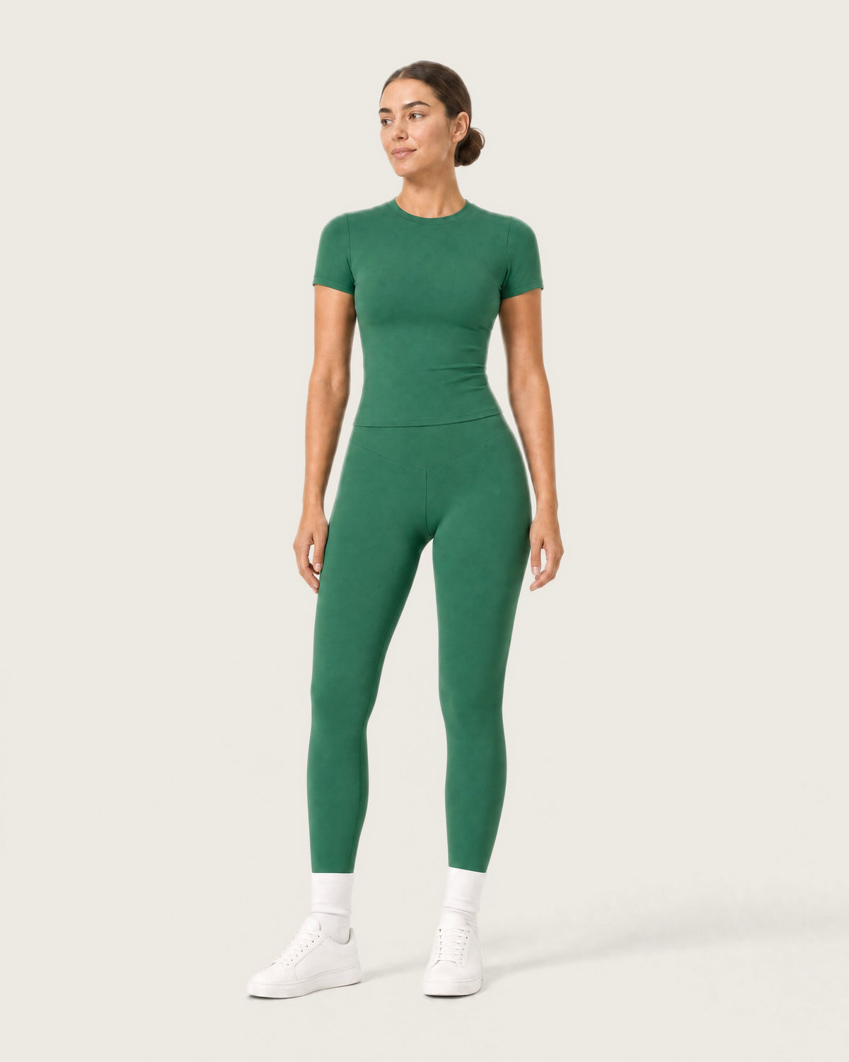 ROMY Studio Legging Set in Emerald — front view