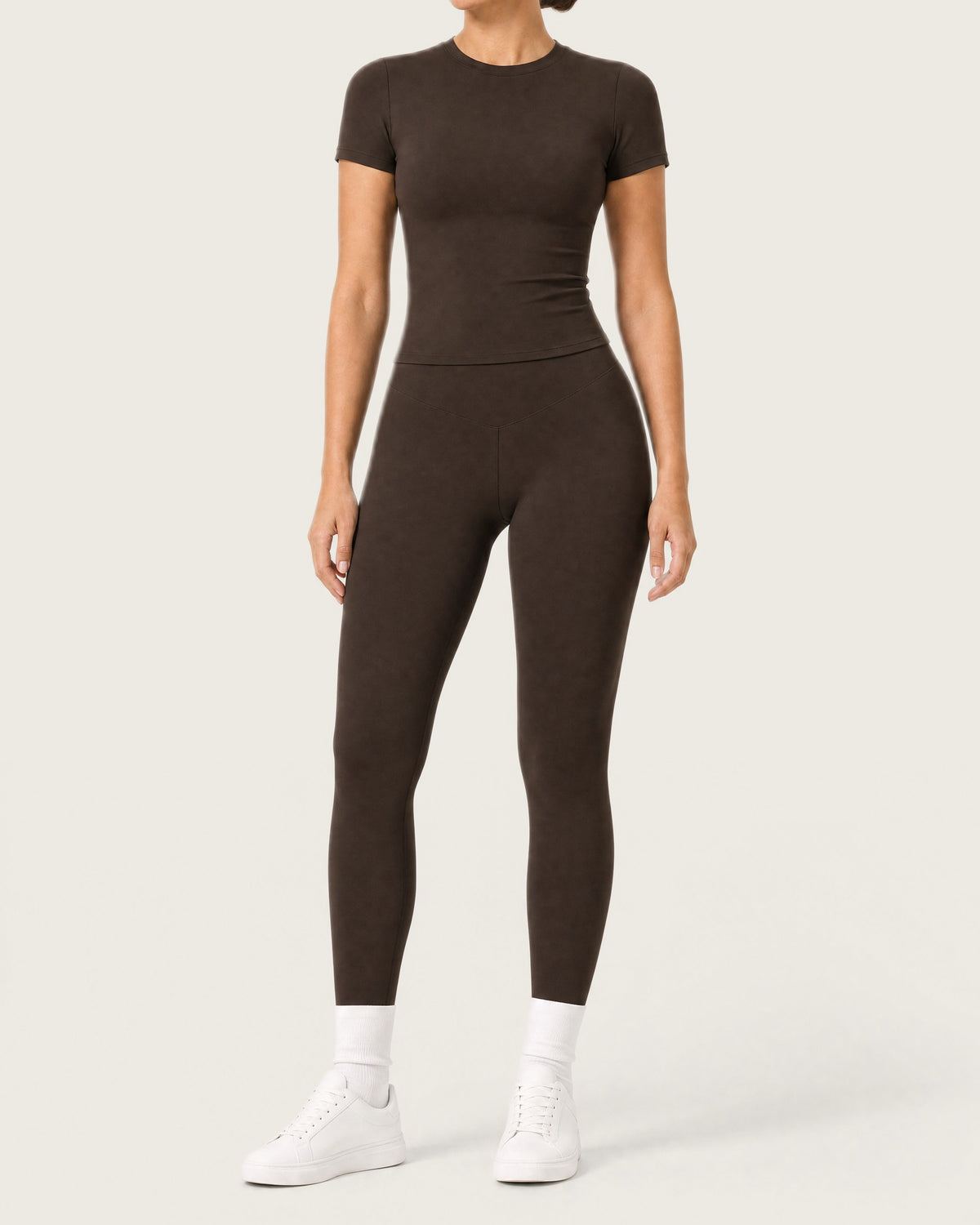 ROMY Studio Legging Set in Espresso — product view