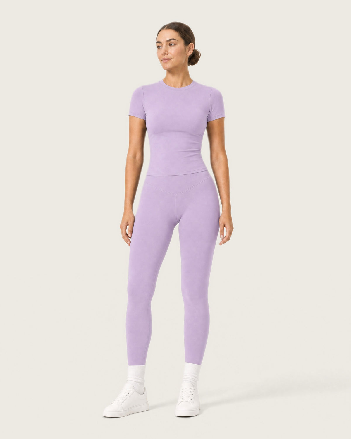 ROMY Studio Legging Set in Lavender — front view