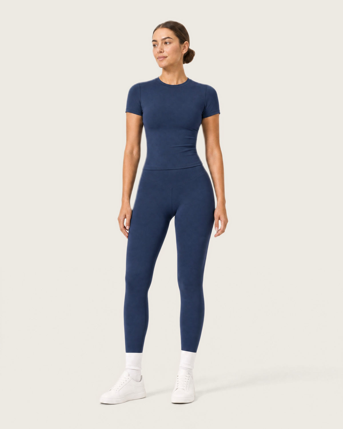 ROMY Studio Legging Set in Navy — front view