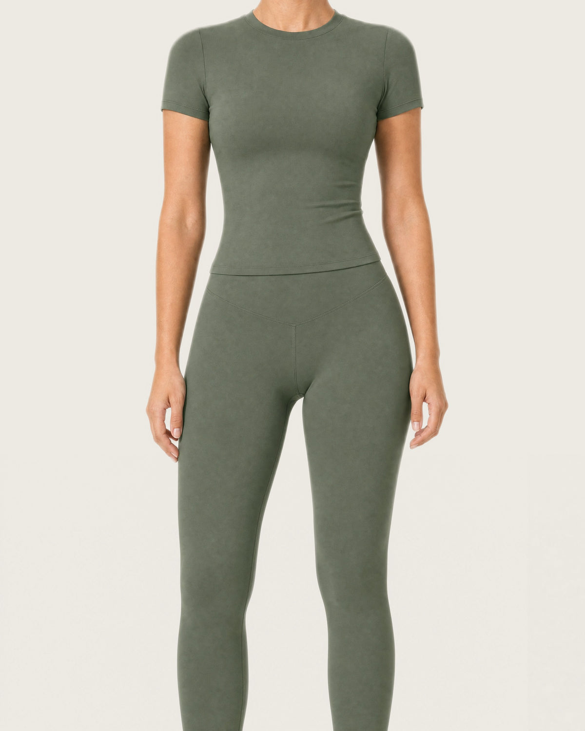 ROMY Studio Legging Set in Olive — product view