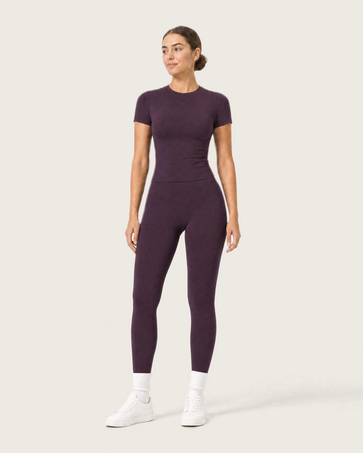 ROMY Studio Legging Set in Plum — front view