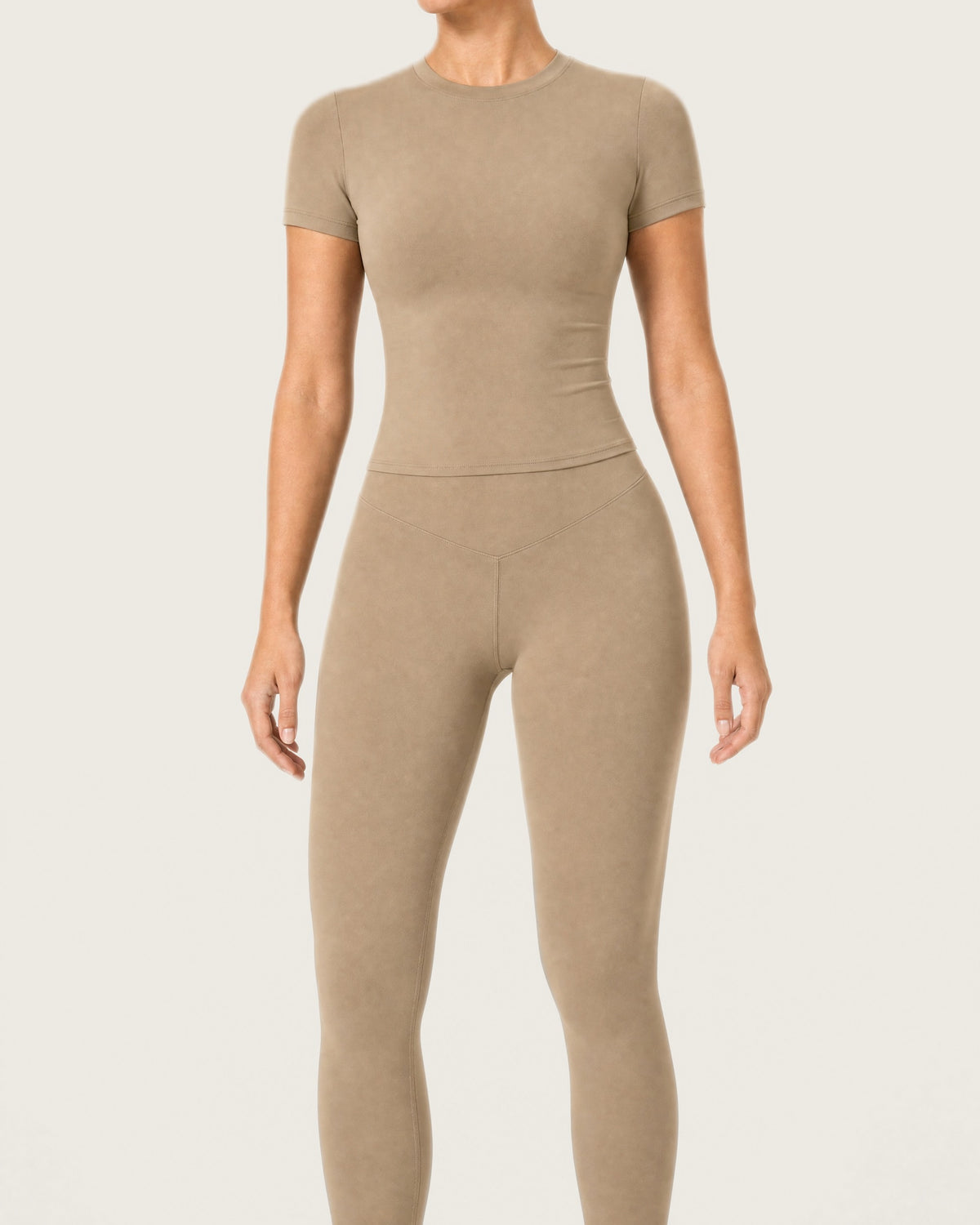 ROMY Studio Legging Set in Sand — product view