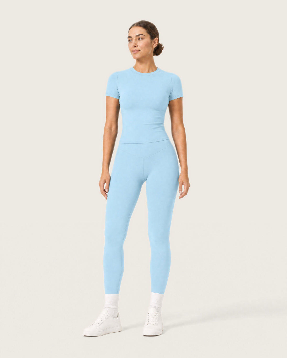 ROMY Studio Legging Set in Sky — front view