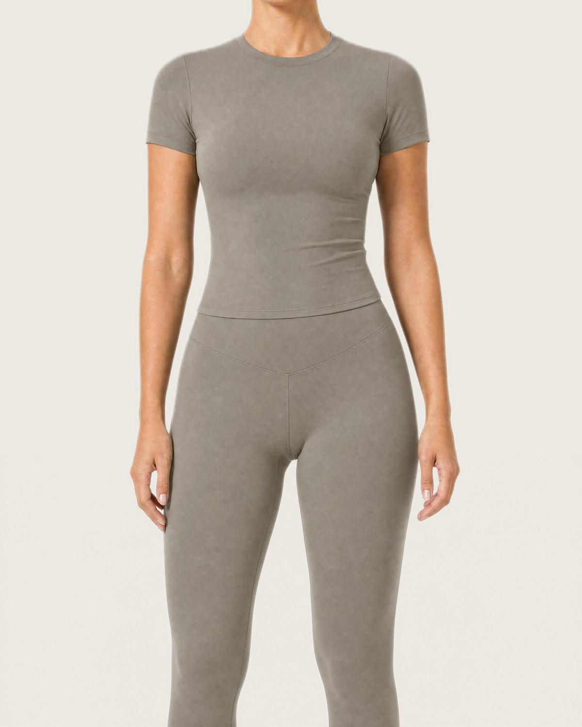 ROMY Studio Legging Set in Taupe — product view