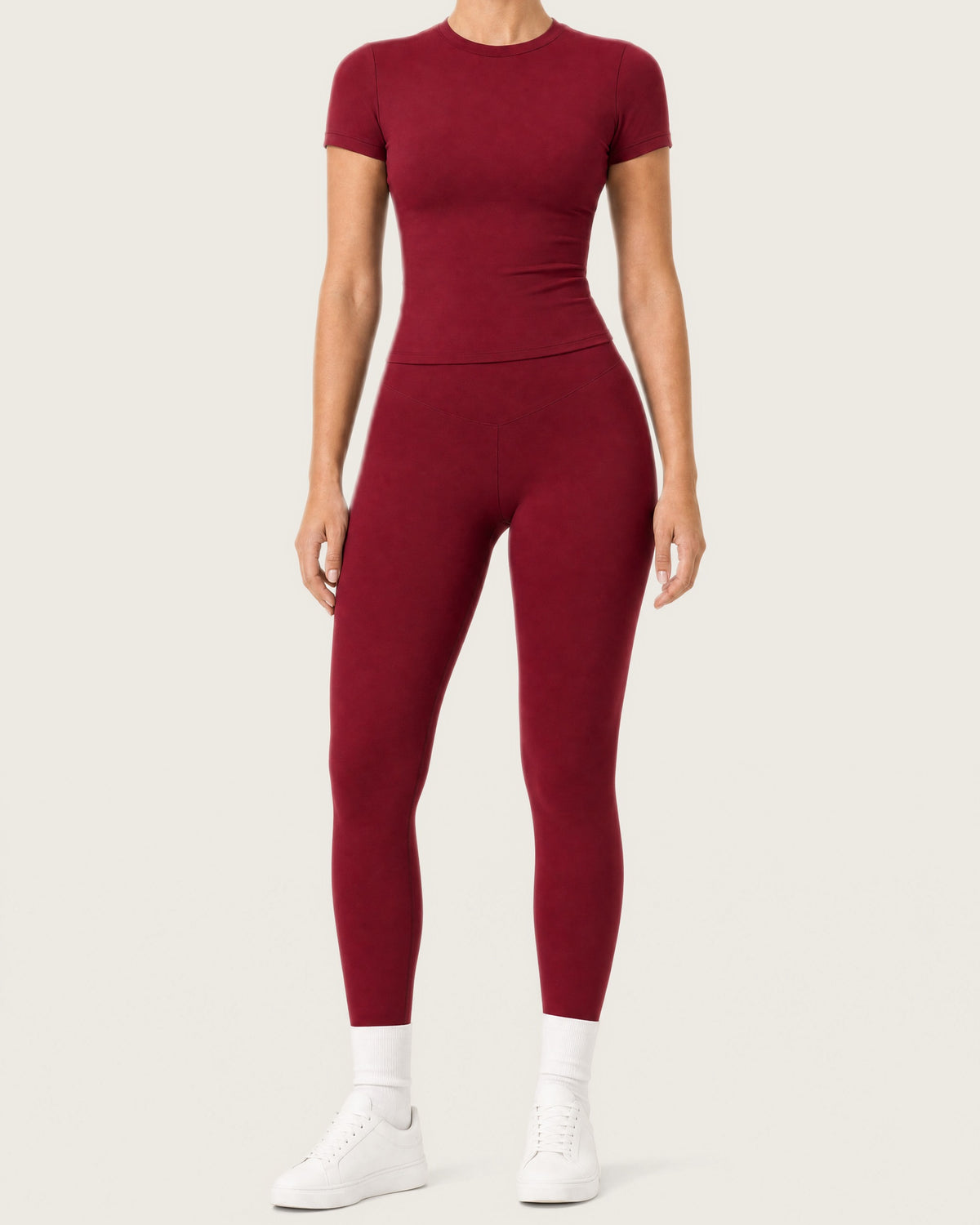 ROMY Studio Legging Set in Wine — product view