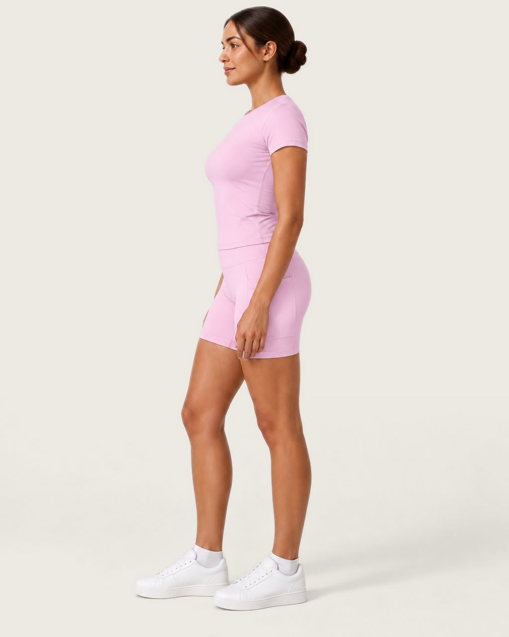 ROMY Studio Pocket Short Set in Blossom — side profile