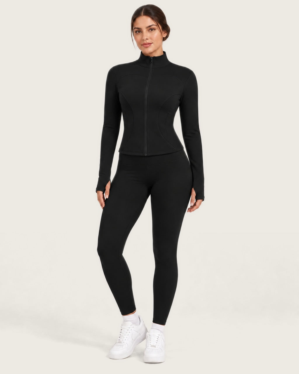 ROMY Studio Zip Set in Black — front view
