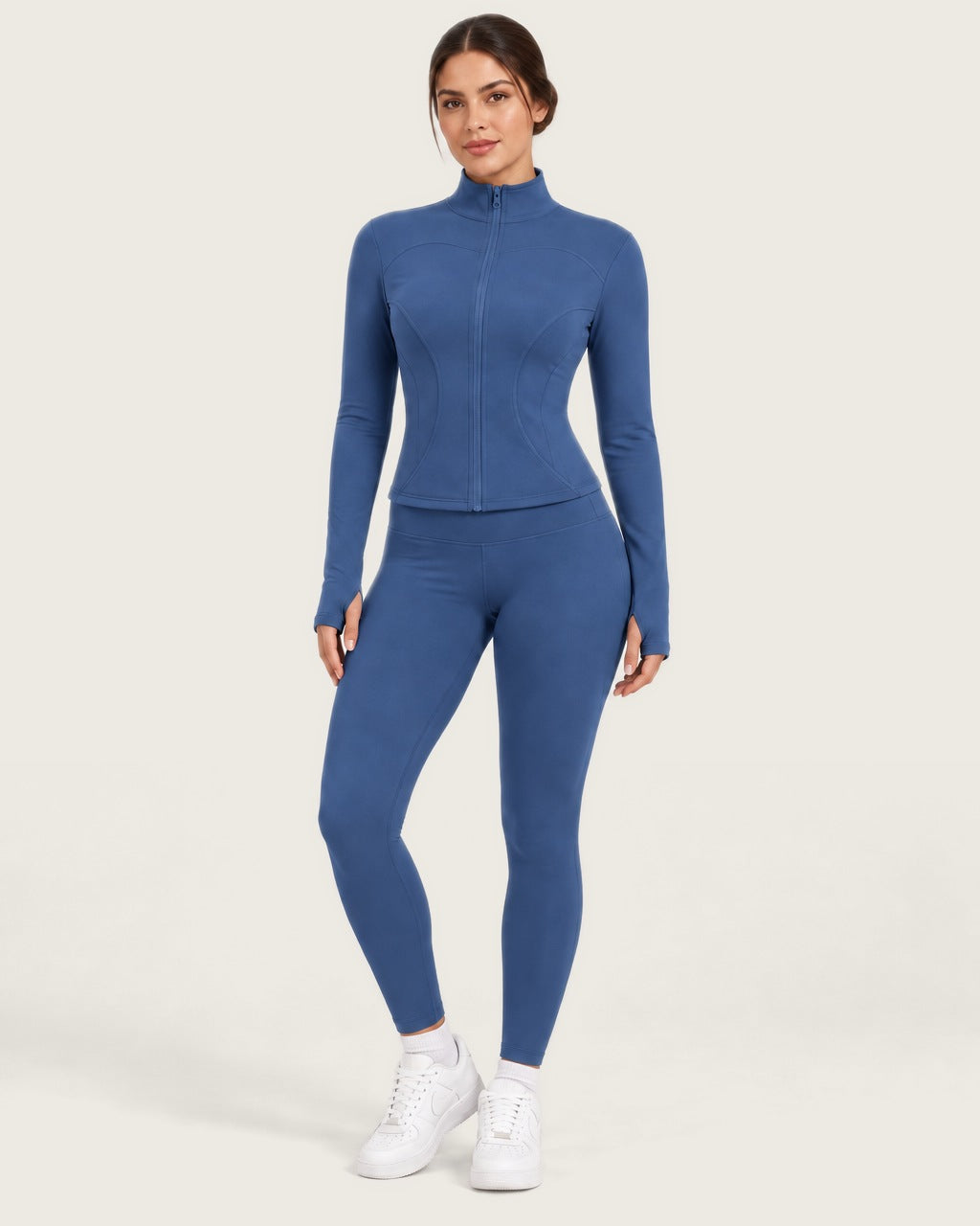 ROMY Studio Zip Set in Cobalt — front view