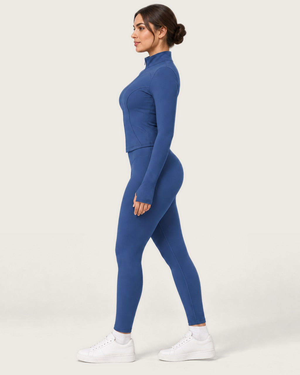 ROMY Studio Zip Set in Cobalt — side profile