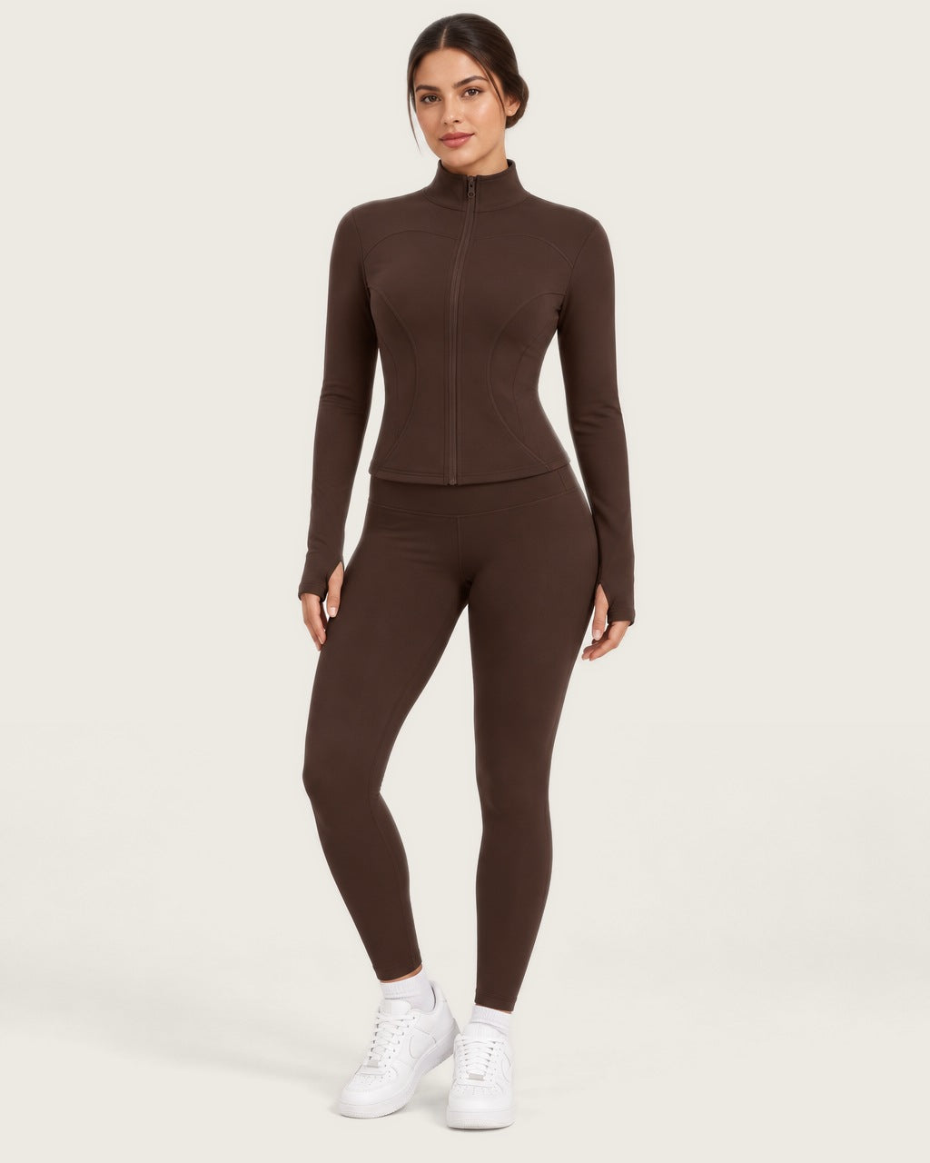 ROMY Studio Zip Set in Espresso — front view