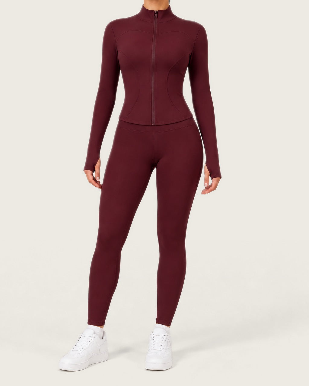 ROMY Studio Zip Set in Wine — product view