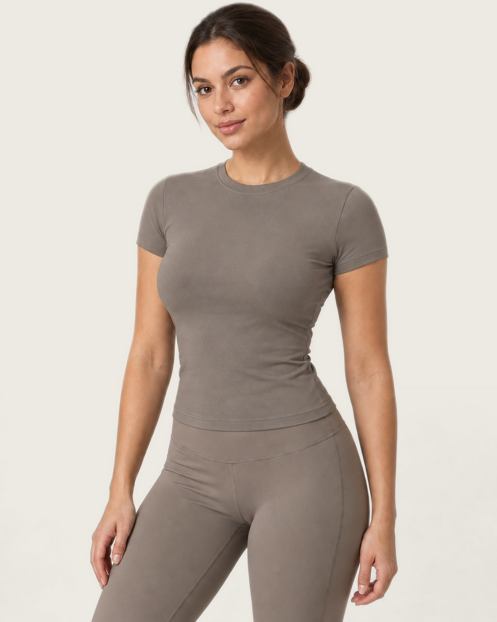 ROMY The Anchor Top in Taupe — front view