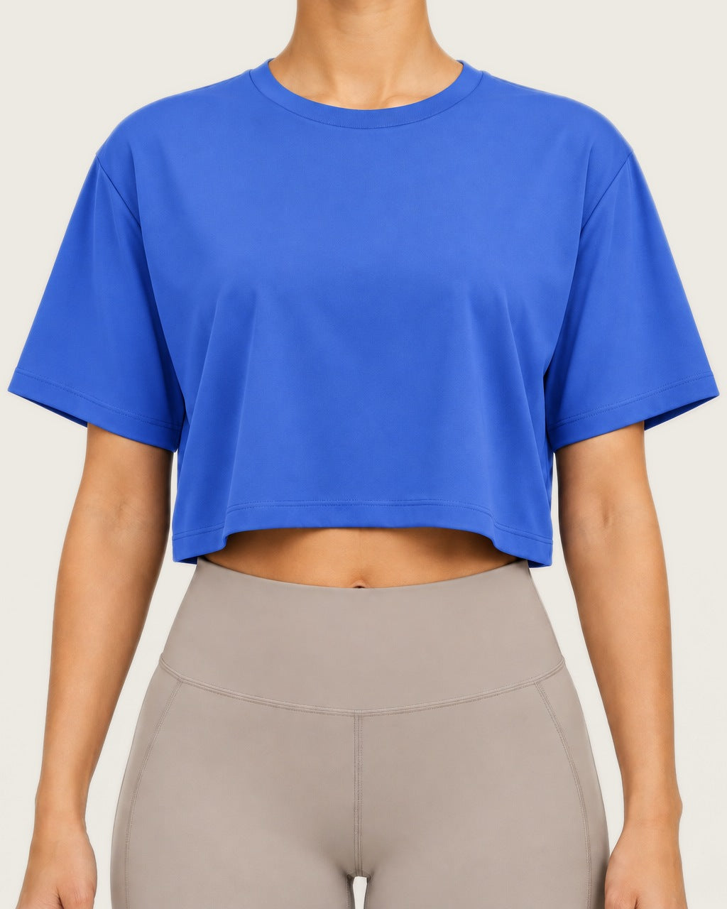 ROMY Ease Cropped Tee in Royal — product view