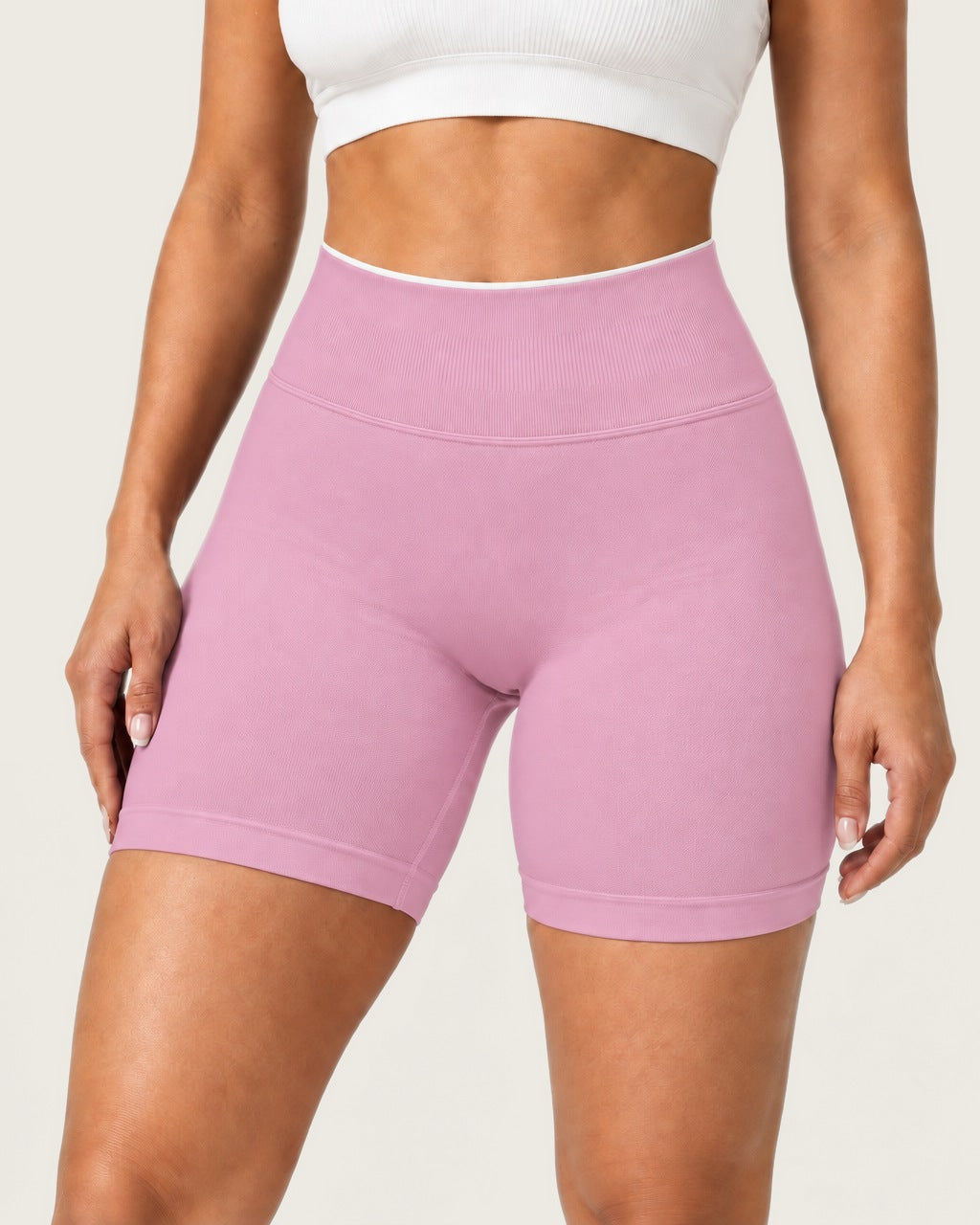 ROMY Form Contrast Waist Shorts in Blossom — product view