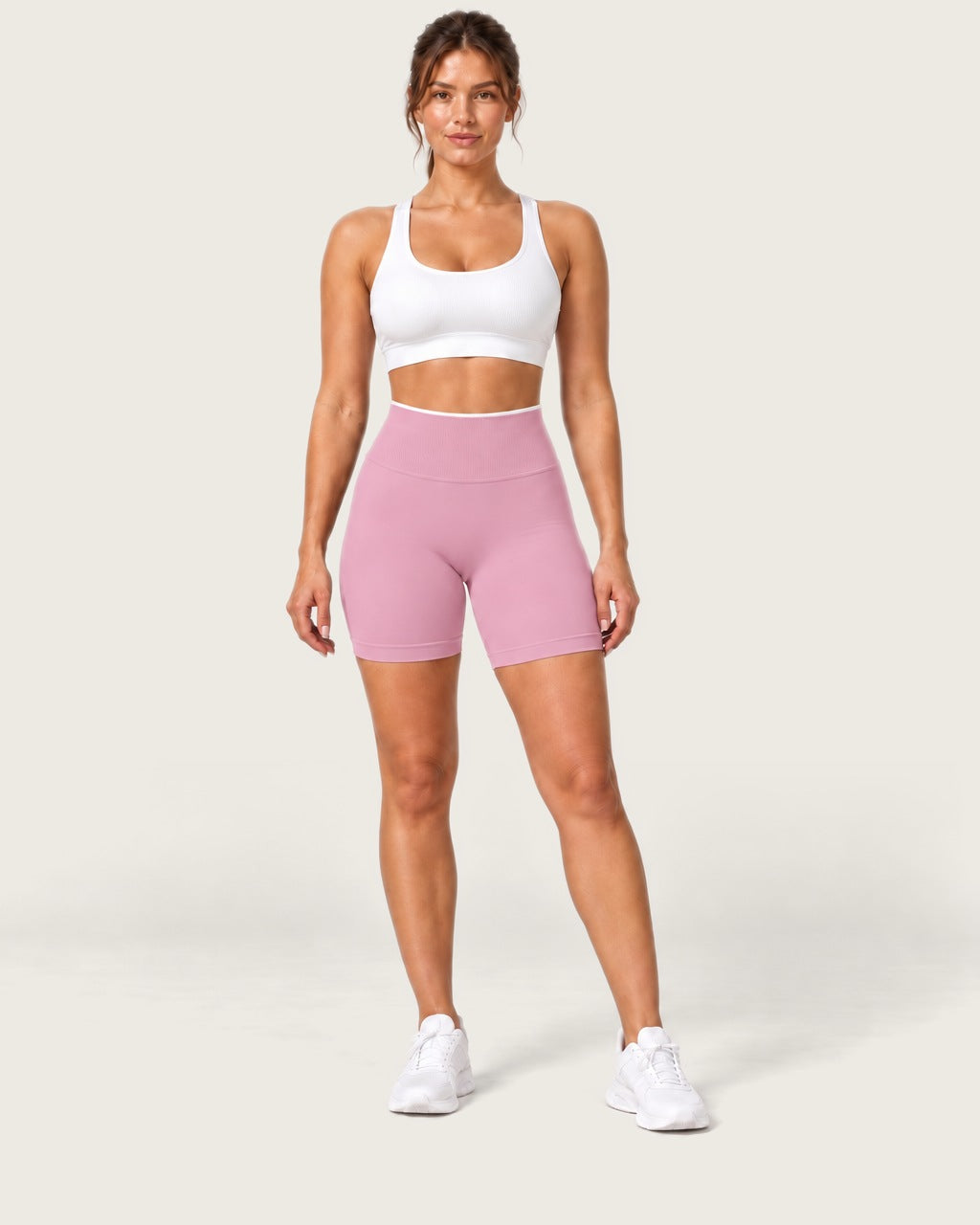 ROMY Form Contrast Waist Shorts in Blossom — front view