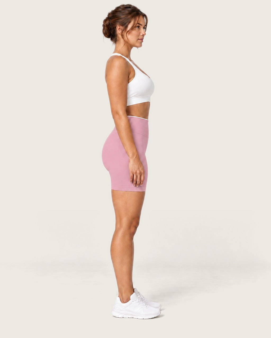 ROMY Form Contrast Waist Shorts in Blossom — side profile
