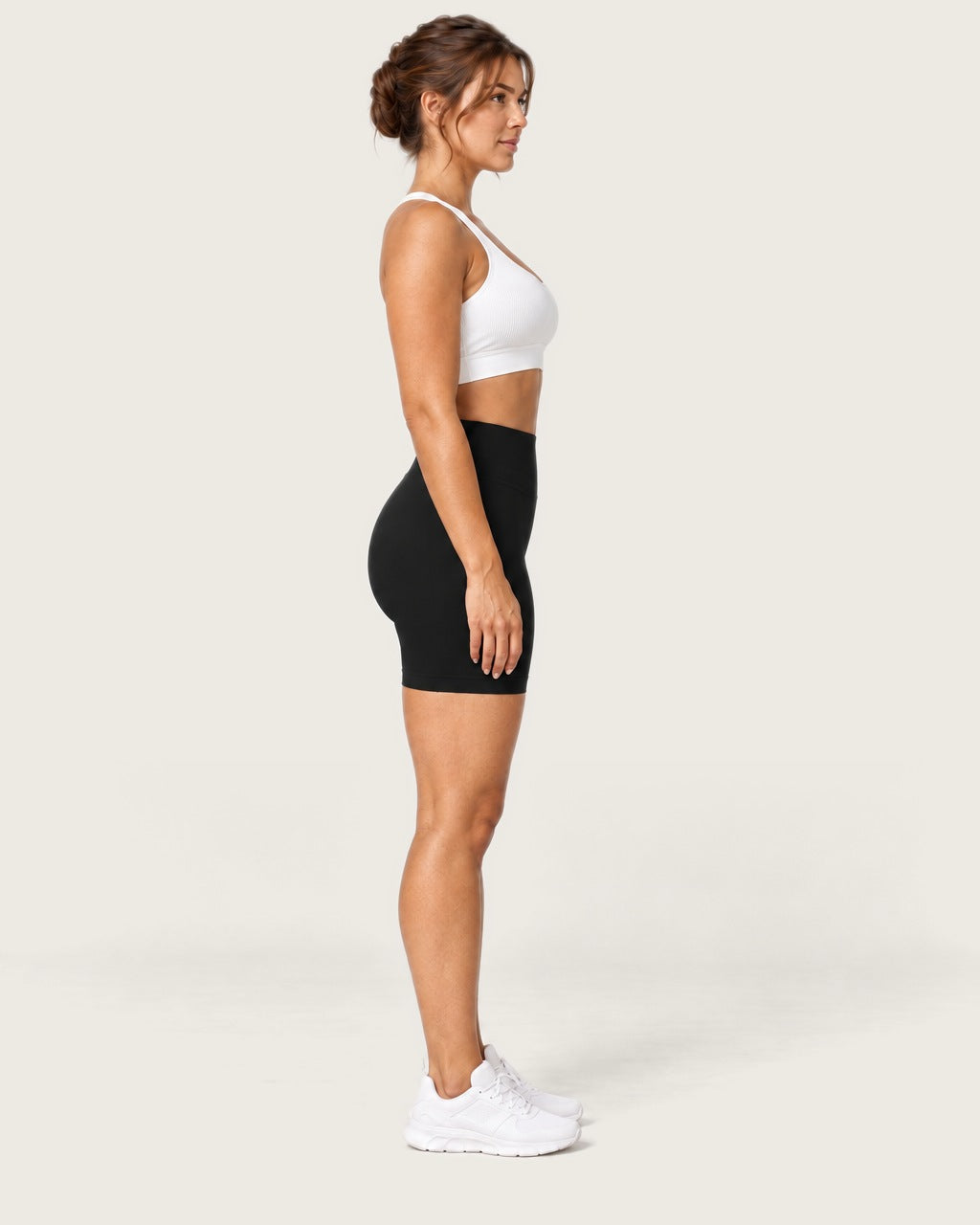 ROMY Form Seamless Shorts in Black — side profile