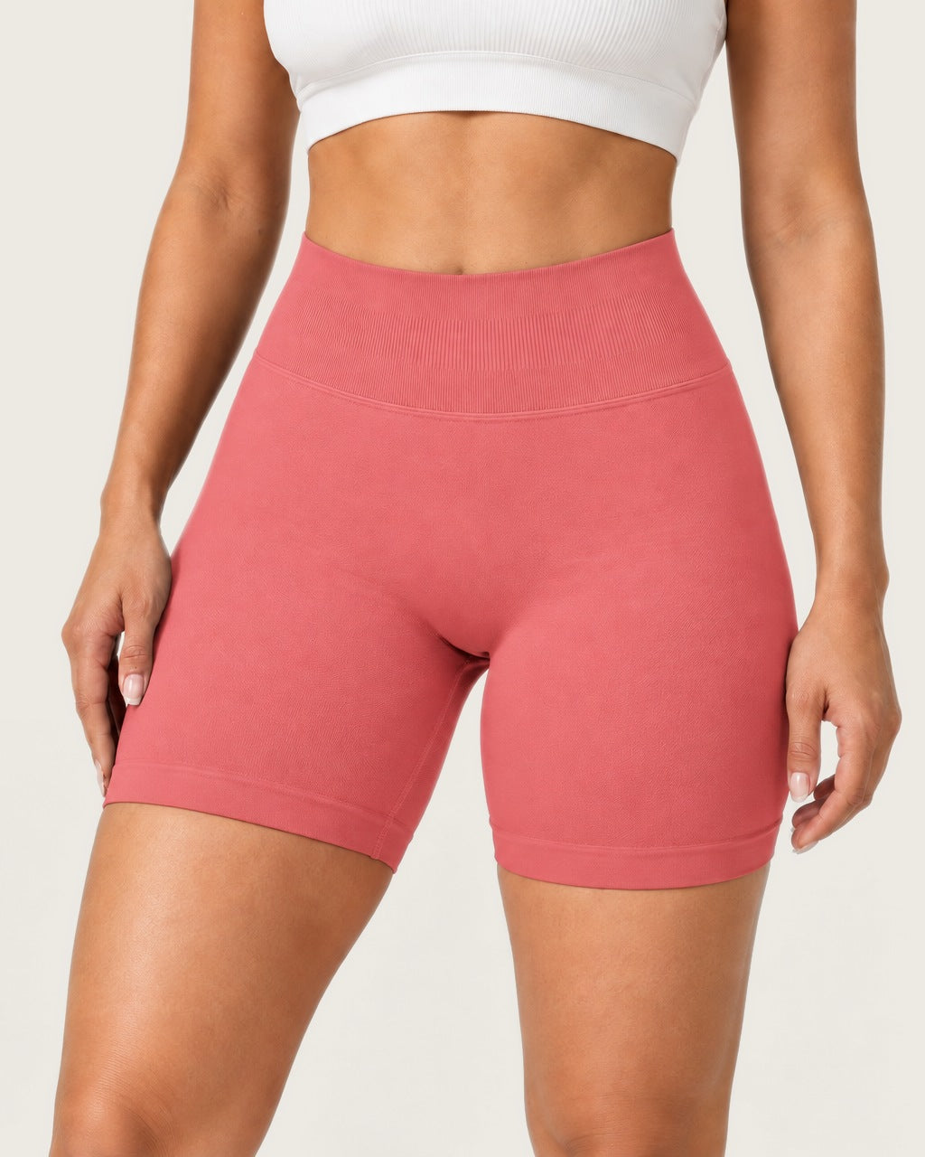 ROMY Form Seamless Shorts in Coral — product view