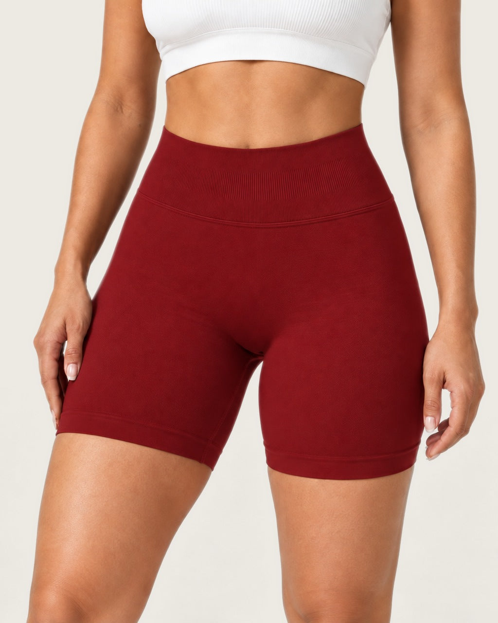 ROMY Form Seamless Shorts in Crimson — product view