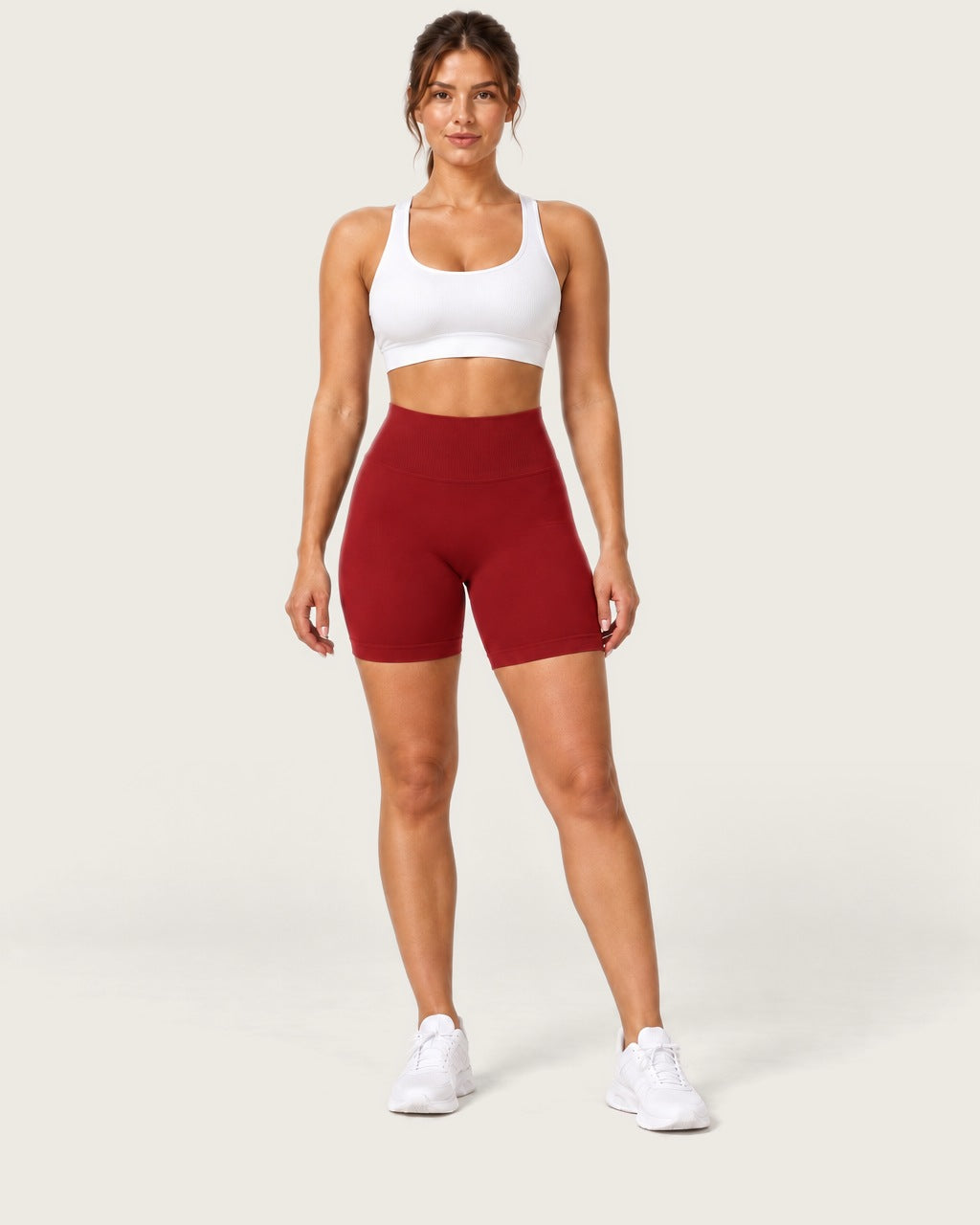 ROMY Form Seamless Shorts in Crimson — front view