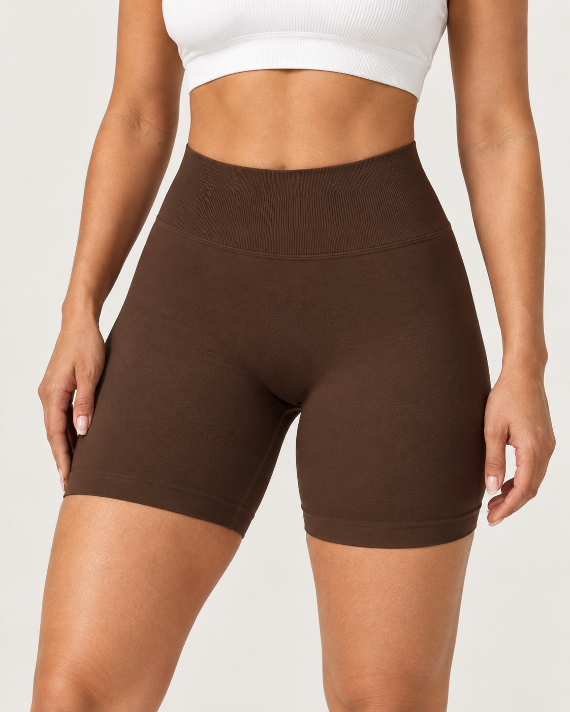 ROMY Form Seamless Shorts in Espresso — product view