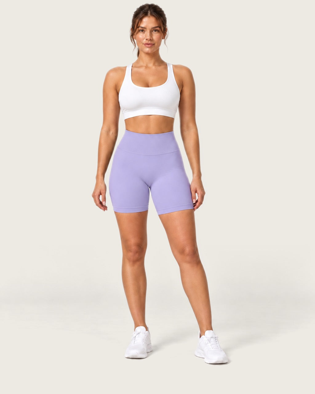 ROMY Form Seamless Shorts in Lavender — front view