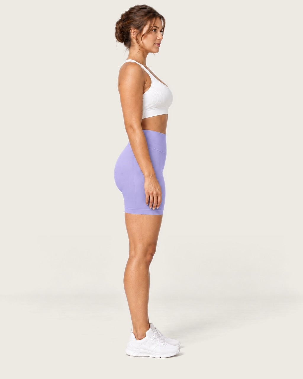 ROMY Form Seamless Shorts in Lavender — side profile